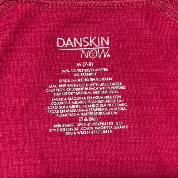 Danskin Kids Fitted Pink Long Sleeve Tee | Size M (7-8) - Picture 3 of 9